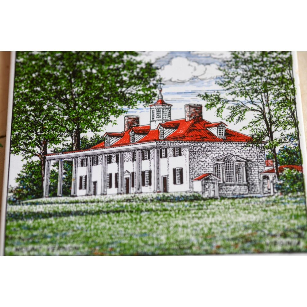 George Washington's Mount Vernon  Souvenir 6" Ceramic Tile Hanging or Trivet